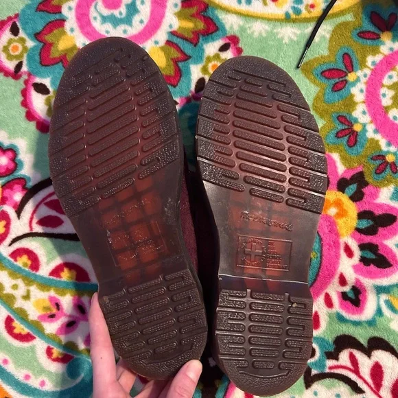 Dr. Martens Burgundy Suede Loafers with gold Hardware - Picture 2 of 2